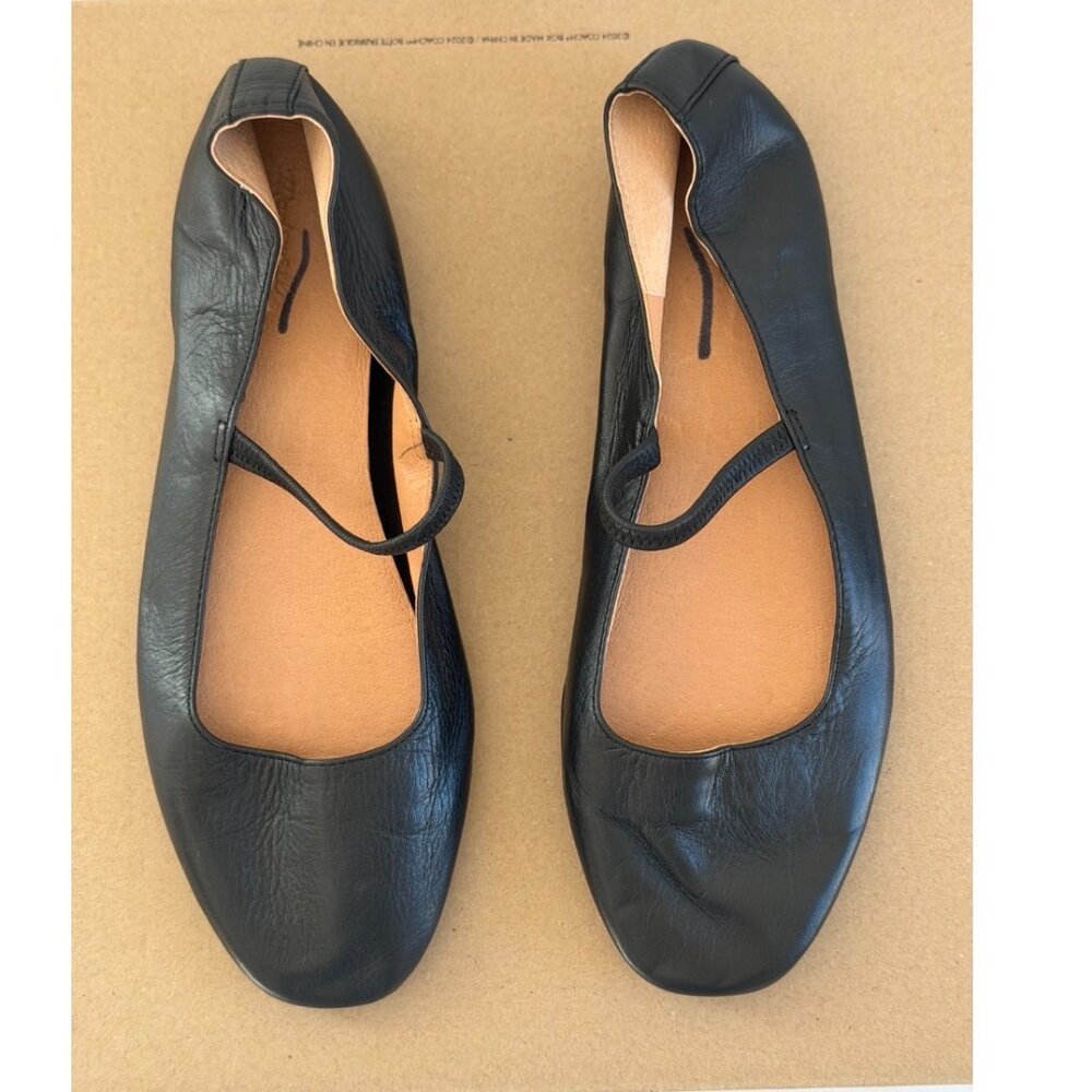 Madewell The Greta Ballet Flat in True Black, Size 8 - Picture 6 of 12